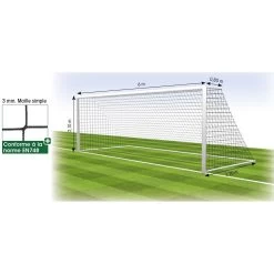 Filet Foot 8 Joueurs - Dia. 3 Mm - Maille 120 Mm - Sans Noeuds