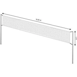 Filet De Volley Club 9.5x1M 2mm Simple