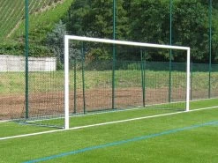 BUT DE FOOT À 11 À SCELLER, EN ALUMINIUM 120MM X 100MM, DESIGN SANS CROCHETS (LA PAIRE)