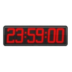 AFFICHEUR INT./EXT. LED - 6 CHIFFRES 20 CM - HORLOGE/CALENDRIER/CHRONOMÈTRE/TIMER/THERMOMÈTRE (OPTION) - TÉLÉCOMMANDE SANS FIL